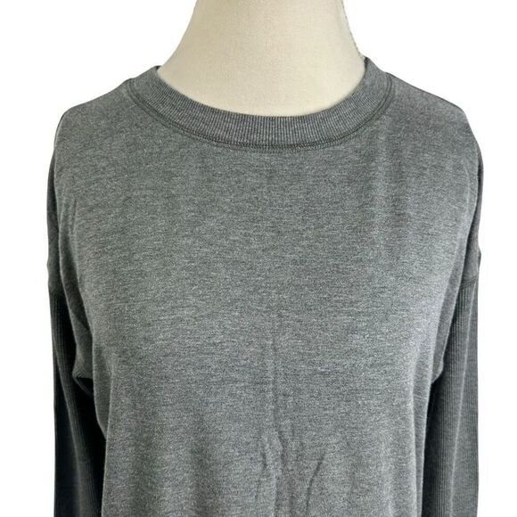 Eileen Fisher Gray Sweatshirt Waffle Knit Contrast Boxy Comfy Soft Size S - Picture 8 of 10